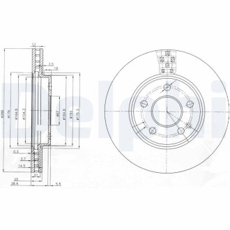 Тормозной диск delphi bg3909