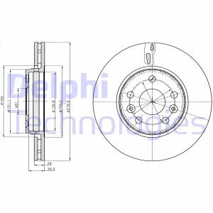 Тормозной диск delphi bg4317c