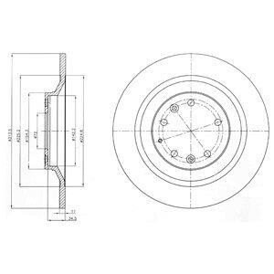 MAZDA диск гальм. задн.Mazda 6 2.3 delphi bg4318