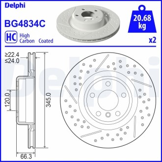 Тормозной диск delphi bg4834c