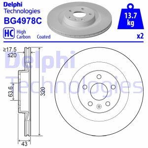 Гальмівний диск delphi bg4978c