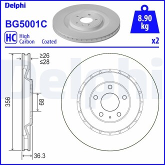 Гальмівний диск delphi bg5001c