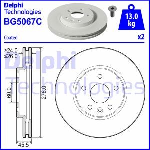 Гальмівний диск delphi bg5067c (фото 1)