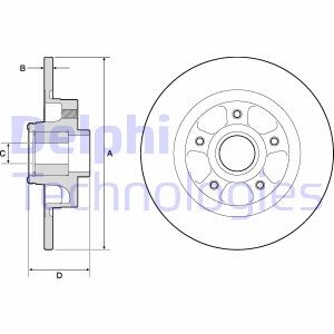 Диск тормозной (задний) Renault Scenic III 09-(274х11) (+ABS) (с подшипником)) delphi bg9132rs