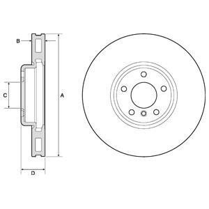 BMW диск гальмівний перед.прав.F10,6,7 F01 10- delphi bg9156c