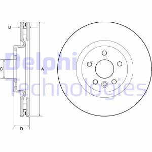 LAND ROVER Диск гальм. передній Range Rover Evoque 11-, Discovery Sport 14- delphi bg9183c