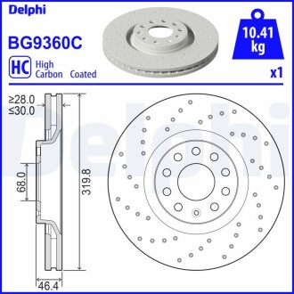 Гальмівний диск delphi bg9360c