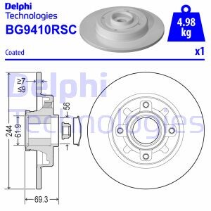 Тормозной диск с подшипником delphi bg9410rsc