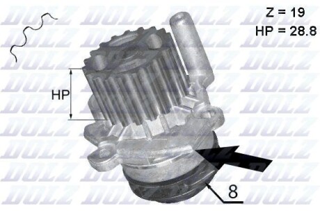 Водяний насос dolz a224 (фото 1)