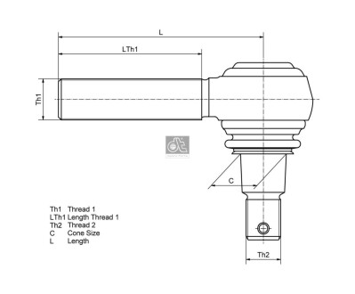 Наконечник рульової тяги dt 1.19010