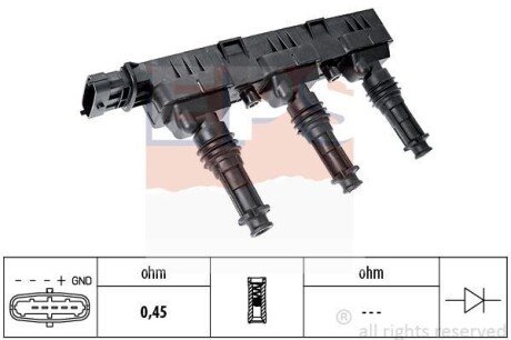 OPEL Катушка зажигания Corsa B/C/D 1.0i 93- eps 1.970.398