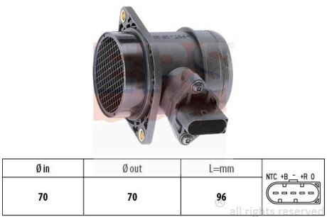 VW витратомір повітря Audi A3 1,8 Skoda Octavia 1,8/2,0 SEAT,Golf IV eps 1.991.380