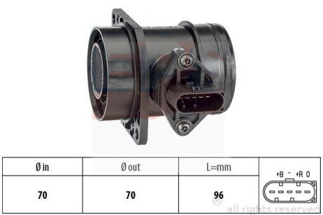 VW Расходомер воздуха 1,9TDI: A3/4 VW: Golf IV/V,Passat, T4SKODASEAT eps 1.991.509