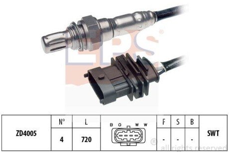 OPEL Лямбда-зонд (4 конт.) OPEL 1,4/1,6: Astra G, Vectra B, Zafira 99- eps 1.997.340