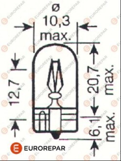 Лампа накаливания W5W 12V 5W eurorepar 1616431580