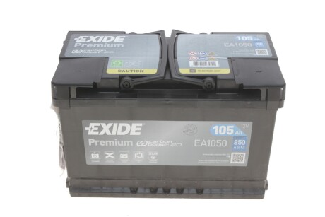 Акумуляторна батарея 105Ah/850A (315x175x205/+R/B13) Premium exide ea1050