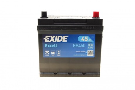 Акумуляторная батарея 45Ah/330A (220x135x225/+R/B1) Excell Азія exide eb450