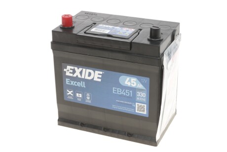 Стартерная батарея (аккумулятор) exide eb451