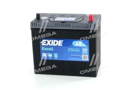 Акумулятор 45Ah-12v EXCELL(234х127х220),R,EN300 Азія тонк.клеми exide eb456