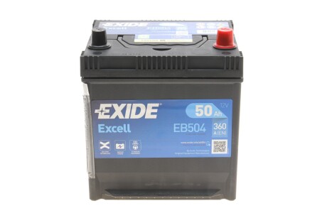 Акумуляторна батарея 50Ah/360A (200x173x222/+R/B1) Excell (Азія) exide eb504 (фото 1)