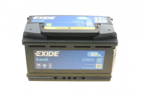 Акумуляторная батарея 80Ah/640A (315x175x190/+R/B13) Excell exide eb800