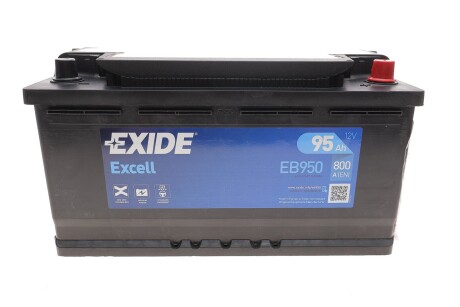 Акумуляторна батарея 95Ah/800A (352x175x190/+R/B13) Excell exide eb950