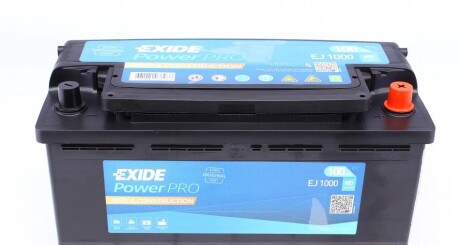 Акумуляторна батарея 100Ah/850A (353x175x190/+R/B13) POWERPRO (AGRI & CONSTRUCTION) exide ej1000