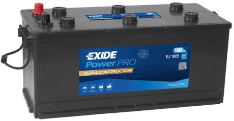 АКБ 6СТ-180 Тип3 Euro (пт 1150) POWER PRO AGRI exide ej1805