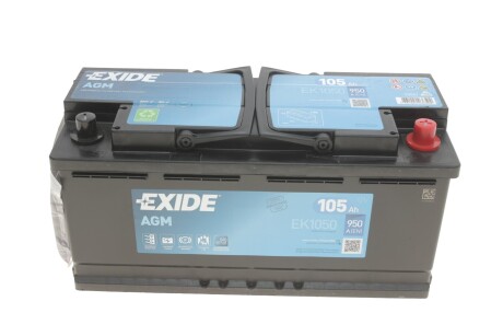 Стартерная батарея (аккумулятор) exide ek1050