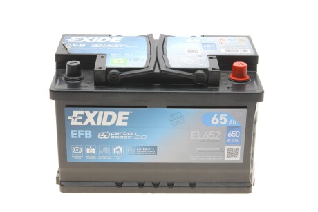 Акумуляторна батарея 65Ah/650A (278x175x175/+R/B13) (Start-Stop EFB) exide el652