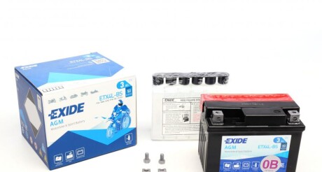 Акумулятор 3Ah 50A exide etx4l-bs