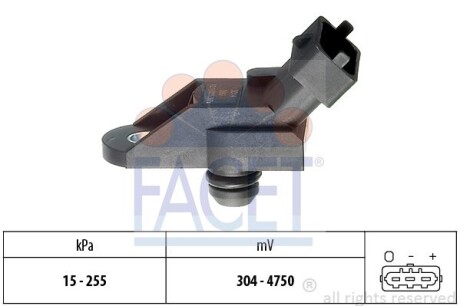 Датчик тиску наддуву Opel Astra G/Omega/Vectra B/Zafira A 1.7-2.2 96-05 (10.3014) facet 103014