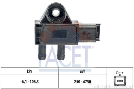 Датчик давления выхлопных газов Citroen Ds3 1.4 hdi 70 (10-15) (10.3271) facet 103271