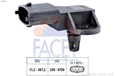 Датчик тиску вихлопних газів Fiat Doblo / Ford Focus/Mondeo/Transit Connect 1.0-2.3 i/EcoBoost 11-> (10.3341) facet 103341