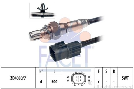 Датчик кисню (лямбда-зонд) Mitsubishi Outlander ii 3.0 4wd (09-12) (10.7658) facet 107658