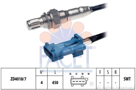 Датчик кисню (лямбда-зонд) Berlingo/C4/C5 09- 1.4/1.6 (10.8078) facet 108078