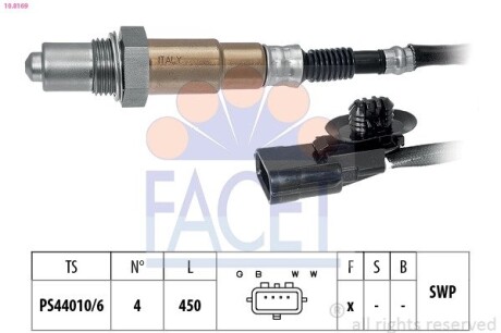 Датчик кисню (лямбда-зонд) Logan 06-/Clio 01- 1.2-1.6 (10.8169) facet 108169