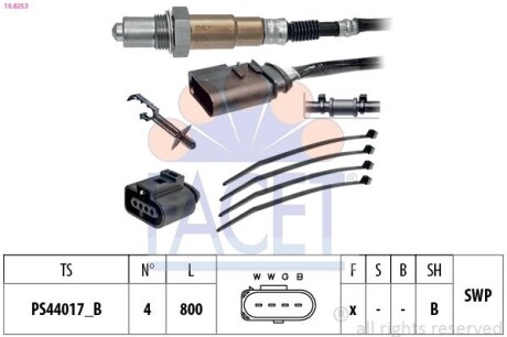 Датчик кисню (лямбда-зонд) Audi Skoda Fabia/Octavia/ VW Bora/Golf 1.0-3.2 96-08 (10.8253) facet 108253