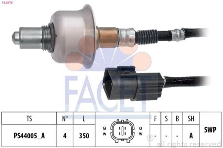 Датчик кисню (лямбда-зонд) Hyundai Accent/i10/ix20 / Kia Ceed/Rio 1.2/1.4/1.6i 13-> (10.8276) facet 108276