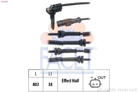 Датчик ABS TRAFIC III (14-) facet 210219