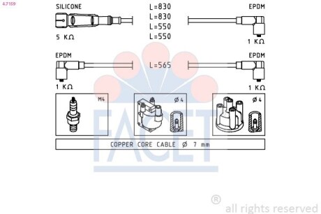 Комплект кабелей зажигания facet 47159