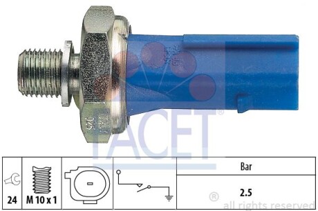 Датчик давления масла Audi A4/A6/ Skoda Octavia/Superb/ VW Caddy/Golf/Passat/Tiguan 1.0-3.0 04- facet 7.0192