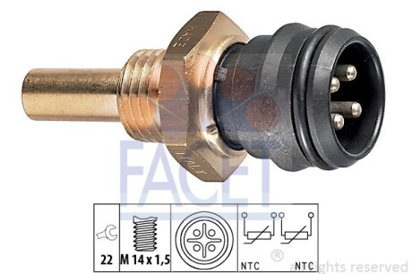 Датчик температури MB W201/W124/ W126/W140 1.8-5.5 82-01 (7.3151) facet 73151