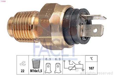 Датчик увімкнення вентилятора Ducato 2.5-2.8D/TD/Jumper/Boxer 2.8HDi (02-) (7.3526) facet 73526