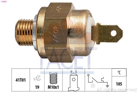 Датчик включения вентилятора аної рідини VW LT 2.4 D/TD 83-> (7.4097) facet 74097