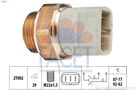 Датчик включения вентилятора Audi A8/ VW T4 1.8-6.0 90-03 (7.5626) facet 75626