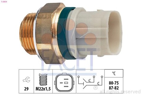 Датчик включения вентилятора T4 2.4D -98 (7.5654) facet 75654