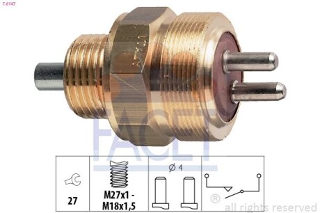 Датчик заднього ходу MB Sprinter (903/904) 2.3/2.9 97-06 (7.6147) facet 76147