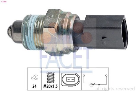 Вмикач заднього ходу facet 7.6205