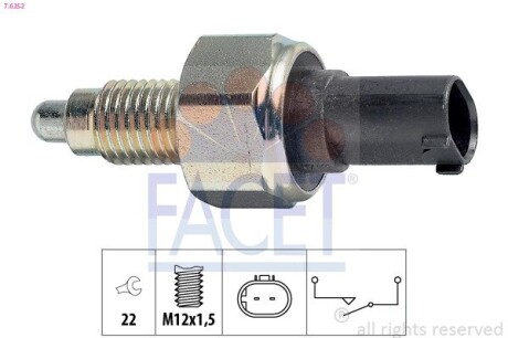 Датчик заднього ходу MB A(W168.169) 97-12/ B(W245) 05-11/ Vaneo 02-05 (7.6252) facet 76252